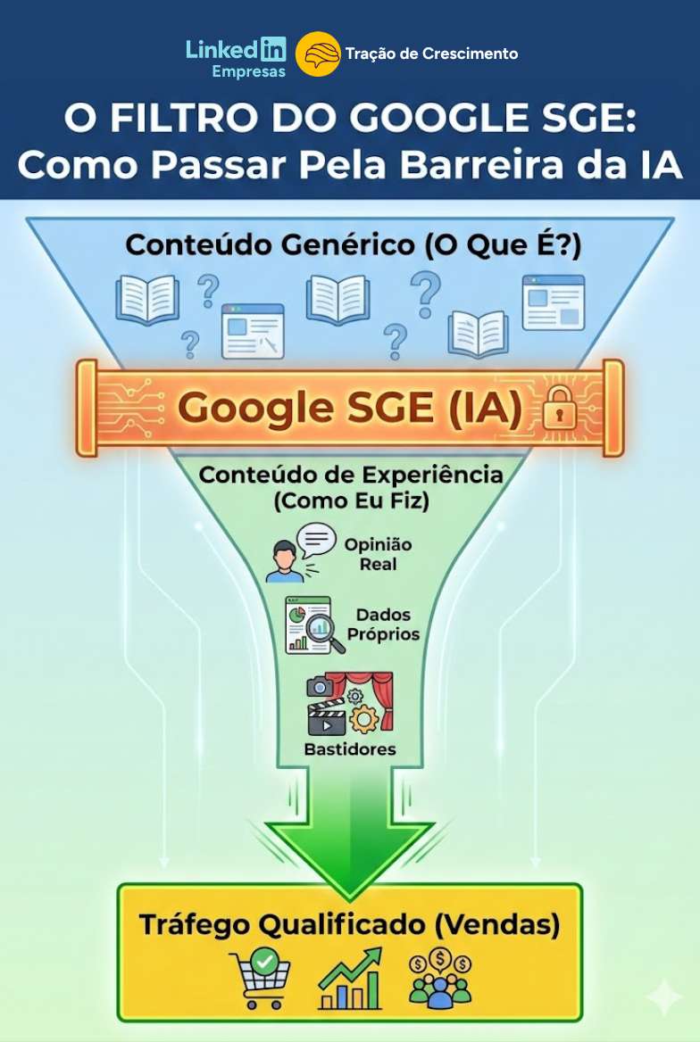 Comparativo de funil de vendas entre Google SGE e Tráfego Orgânico